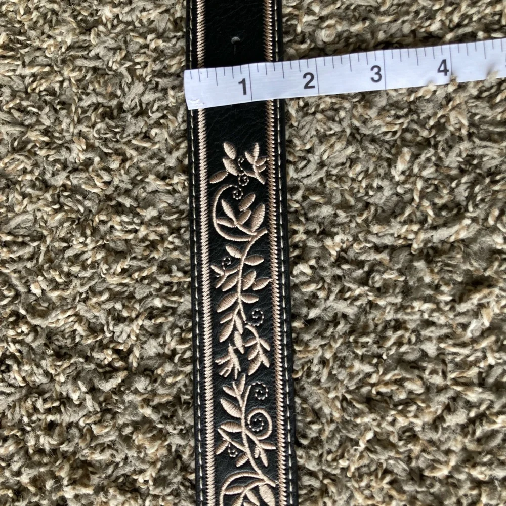 Illuma Western Tooled Leather Belt with Large Silver Engraved Buckle